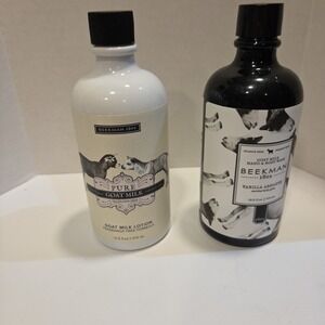 Set of 2 BEEKMAN 1802 GOAT MILK Body Wash Vanilla, Lotion Fragrance Free